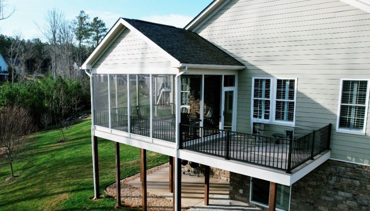 Biscayne with Sign Black Rails and Screen Porch