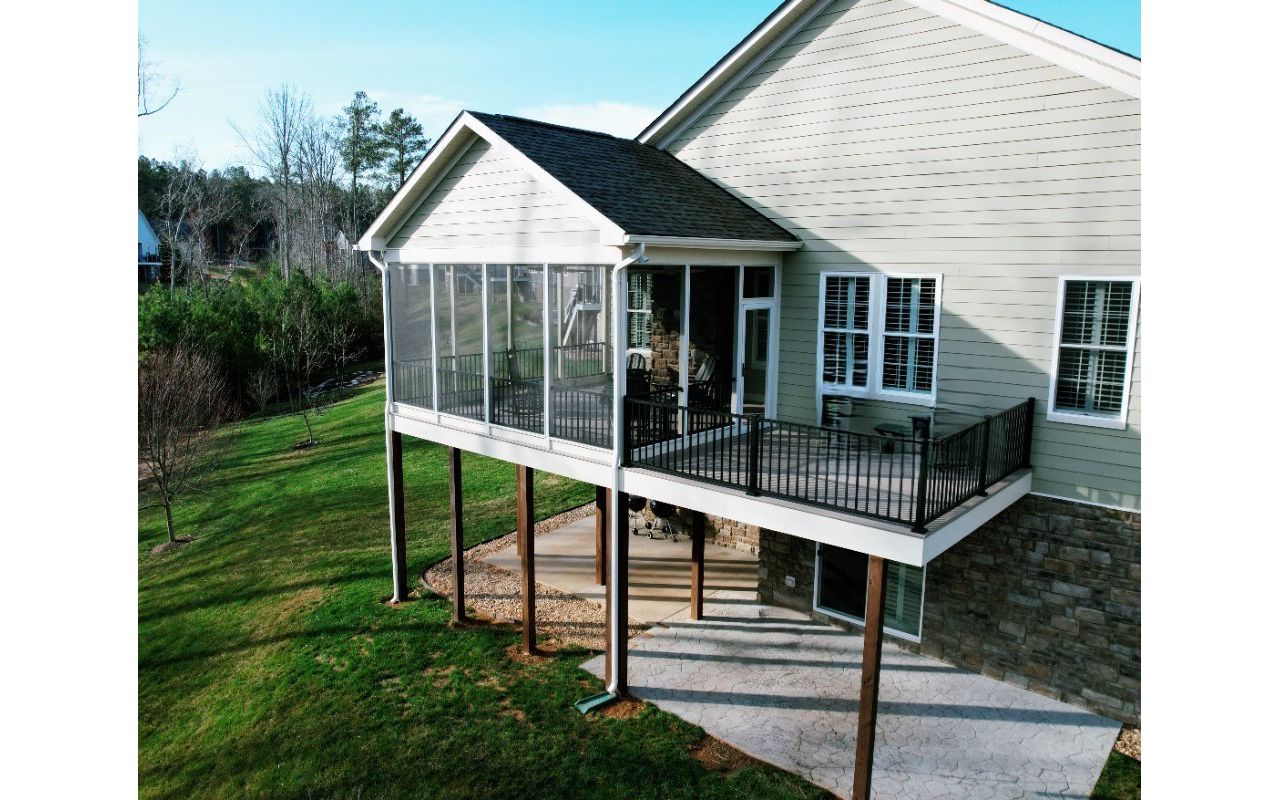 Biscayne with Sign Black Rails and Screen Porch