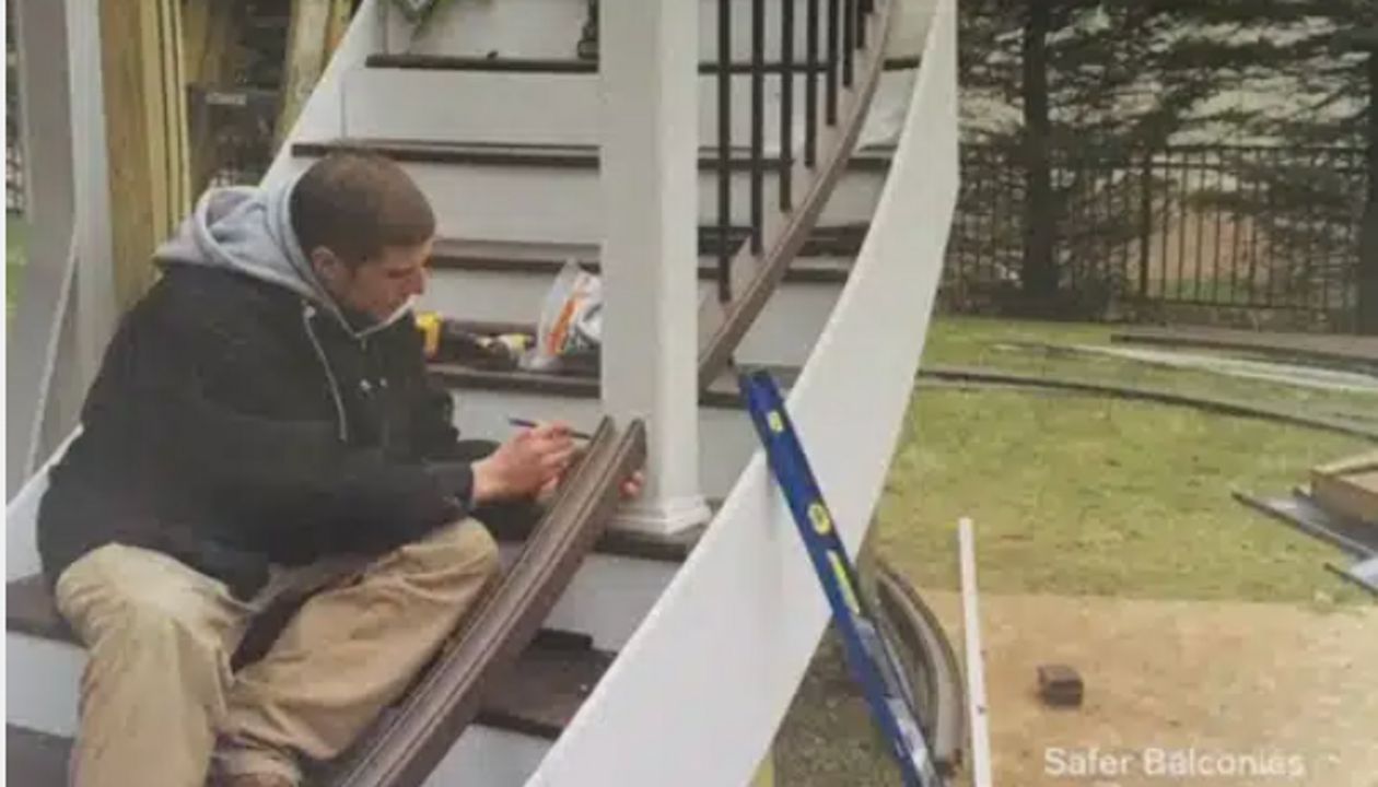 Joe Ciaraldi of Professional Building Services on the cover of Professional Deck Builder Magazine and featured article in curving steel framing