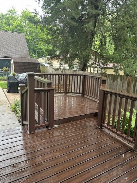 Trex Lava Rock with Vintage Lantern Composite Railings and Balusters