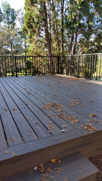 High Quality, Low-Maintenance Composite Trex Transcend Spiced Rum Decking with Aluminum Railing in Hudson, WI Area