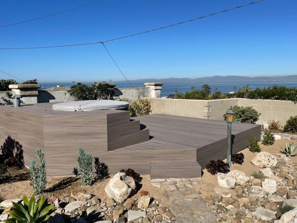 Trex Enhance hot tub deck in Rocky Harbor