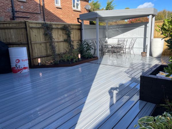 Trex composite decking with lighting in Buckinghamshire