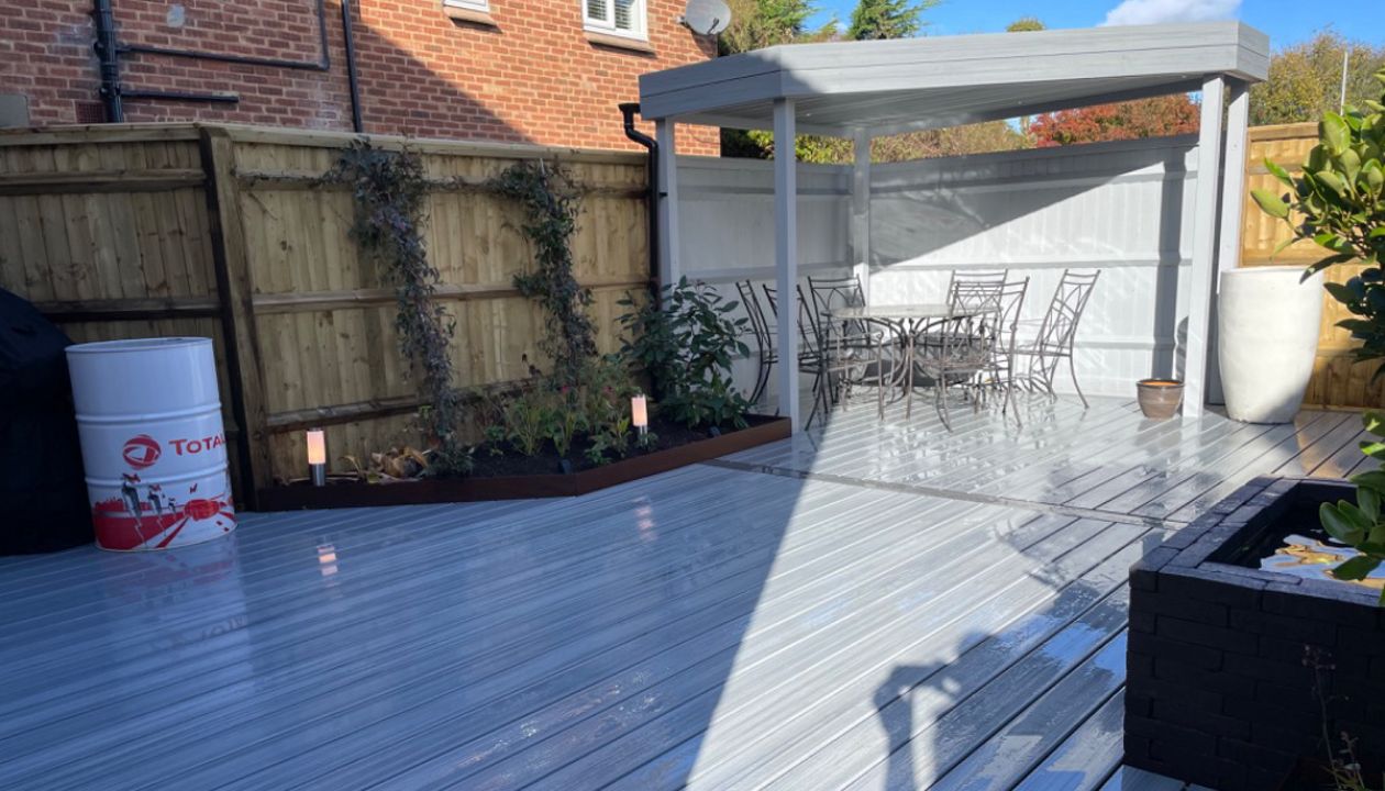 Trex composite decking with lighting in Buckinghamshire