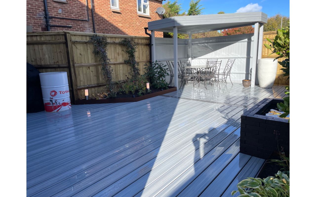 Trex composite decking with lighting in Buckinghamshire