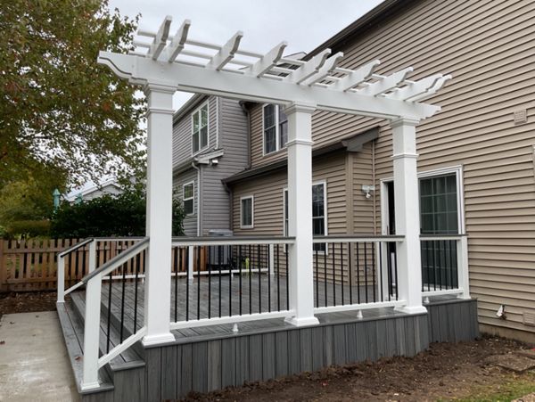 Trex Deck and Custom Pergola in Gurnee