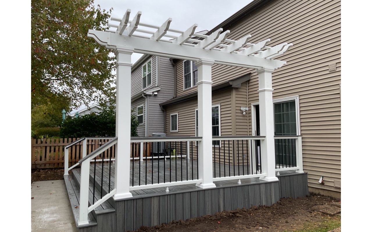 Trex Deck and Custom Pergola in Gurnee