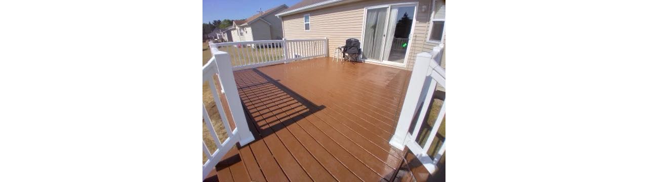 Saddle Decking with White Railing.
