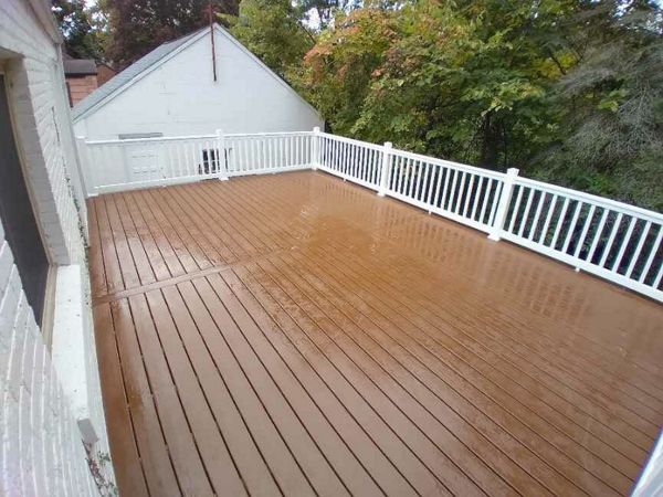 Saddle Decking with white railing.