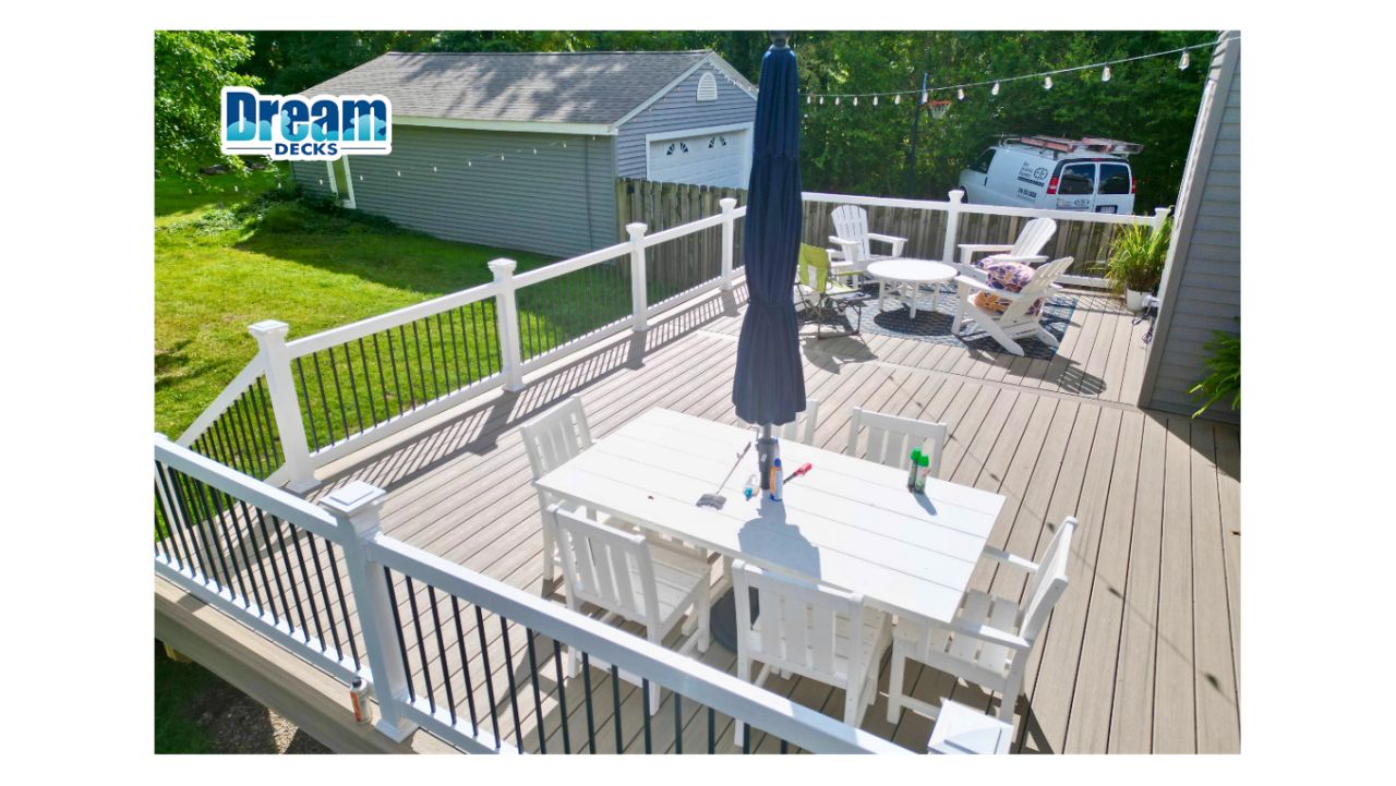 One space. Multiple ways to use it.  From outdoor dining to a relaxed lounge setup, this Trex Honey Grove deck is built to handle it all. Clean lines, low maintenance, and room to actually live outside.