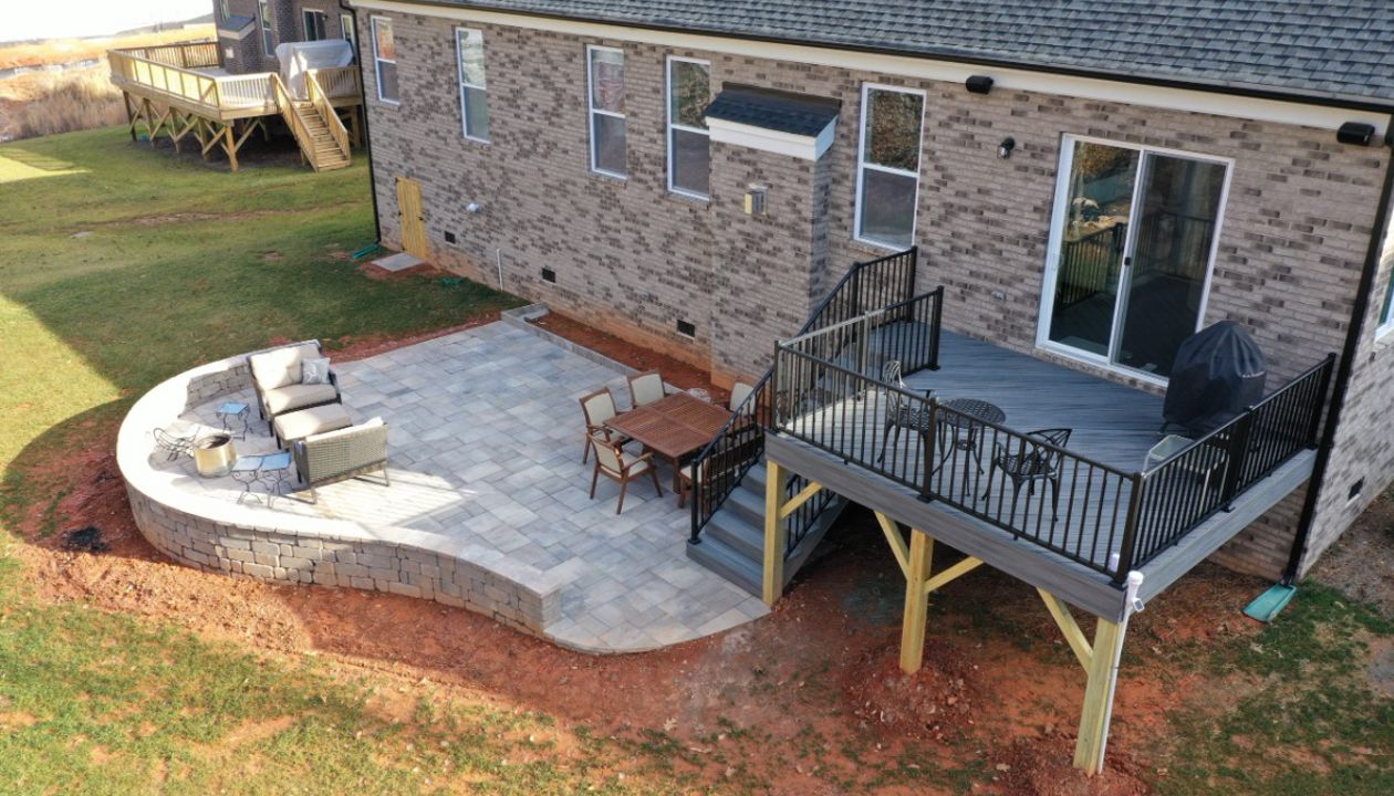 Weddington Trex Deck Belgard Paver Patio