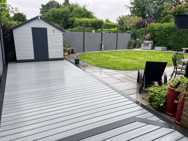 Trex Enhance Naturals Foggy Wharf Deckingwith with Naturals Calm Water Picture Frame, Banstead