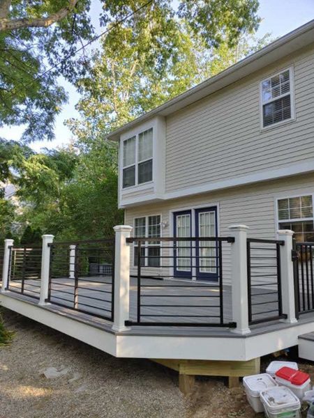 Trex Rod Railings with Transcend post!