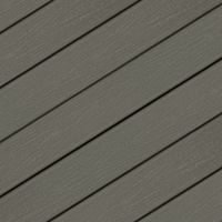 The image shows a close-up view of gray composite wood planks arranged diagonally. The surface features a subtle wood grain texture, giving a natural appearance. The planks are evenly spaced and create a modern, clean-lined visual effect. No visible text, numbers, or branding are present in the image.