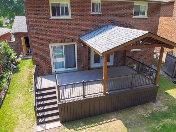 Trex Decking with a roof structure