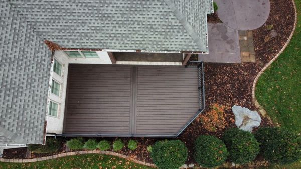 Trex Transcend Lava Rock and Black Aluminum Railing