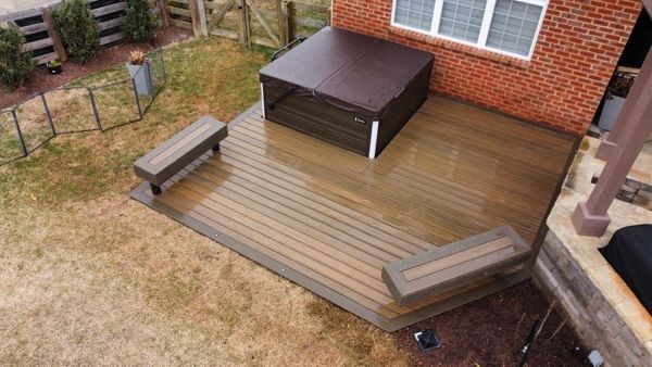 Toasted Sand with Coastal Bluff Border and two custom benches