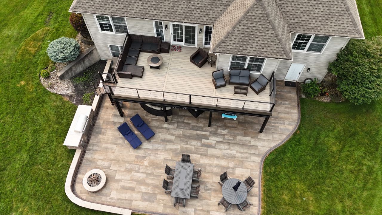 Trex Enhance Deck with Spiral Stairs