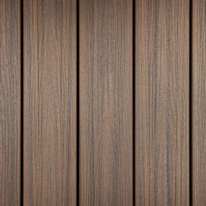 The image shows a close-up view of several vertical brown wooden planks arranged side by side. The wood grain is clearly visible, giving a natural and rustic appearance. The setting appears to be a flat surface, possibly flooring or wall paneling, with a neutral and earthy color palette. No text, numbers, or logos are visible in the image.