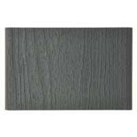 A rectangular panel featuring a dark gray wood grain texture is shown in close-up. The surface displays realistic wood-like grooves and patterns, emphasizing the tactile quality of the material. The image is evenly lit, highlighting the depth and detail of the grain. No visible text, numbers, or logos are present.