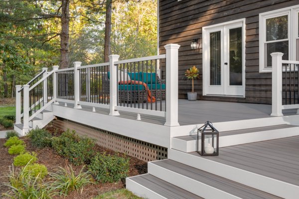 Small deck with cute plants and decor.