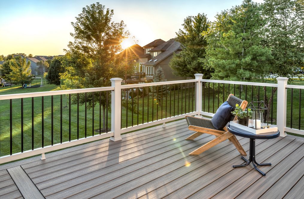 trex decking with railing and stairs