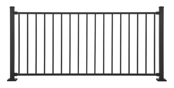 outline of enhance steel railing in black