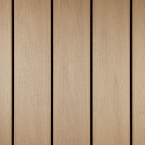 The image features a close-up view of five vertical light brown wooden planks arranged side by side. The wood grain and subtle texture are clearly visible, giving a natural and warm appearance. The setting is neutral, suitable for backgrounds or design projects, with a soft, earthy color palette. No visible text, numbers, or identifiable brands are present.