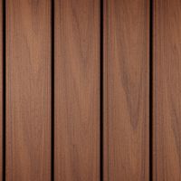 This image features a close-up view of several vertical brown wooden planks arranged side by side. The wood grain and natural texture are clearly visible, giving a sense of warmth and organic style. The setting appears to be indoors or could be used as exterior siding, with a consistent medium brown color palette. No visible text, numbers, or logos are present in the image.