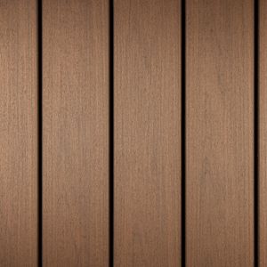 The image features a close-up view of vertical brown wooden planks arranged side by side. The wood grain and subtle texture are clearly visible, giving a natural and rustic appearance. The lighting is even, highlighting the warm brown tones and smooth finish. No visible text, numbers, or logos are present in the image.