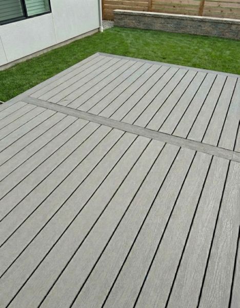 Modern composite platform deck installation in Houston, TX. Sleek layout designed to extend living space outdoors.