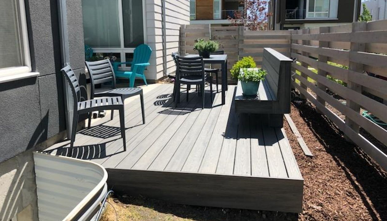 Island Mist built in bench. Daybreak South Jordan UT