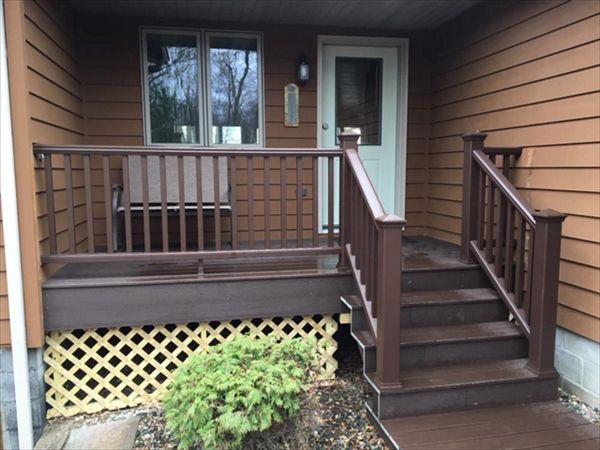 Trex Transcend Low Maintenance Composite Decking and Railing on Porch/Deck in Northern Minnesota Lake Country