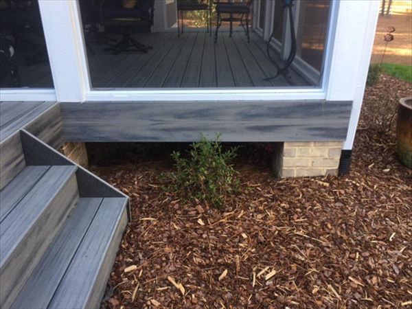 Trex Transcend Island Mist fascia finishes off the incredible deck & porch project