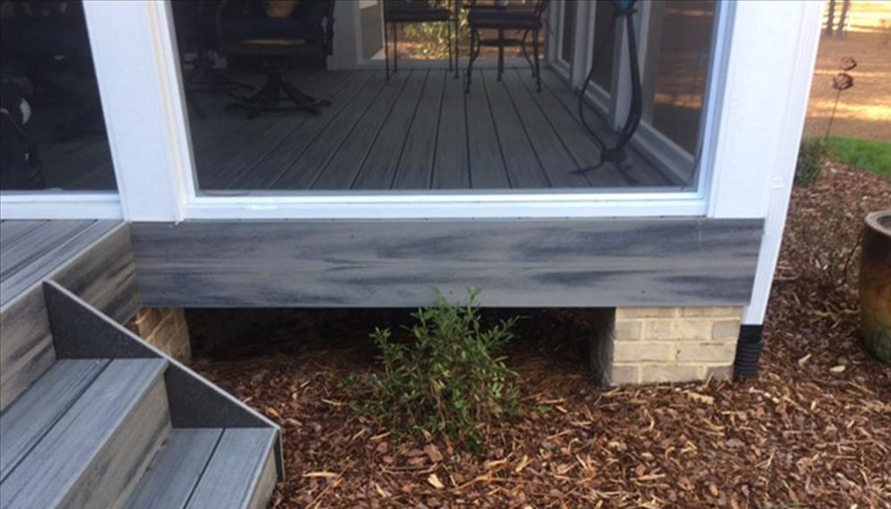 Trex Transcend Island Mist fascia finishes off the incredible deck & porch project