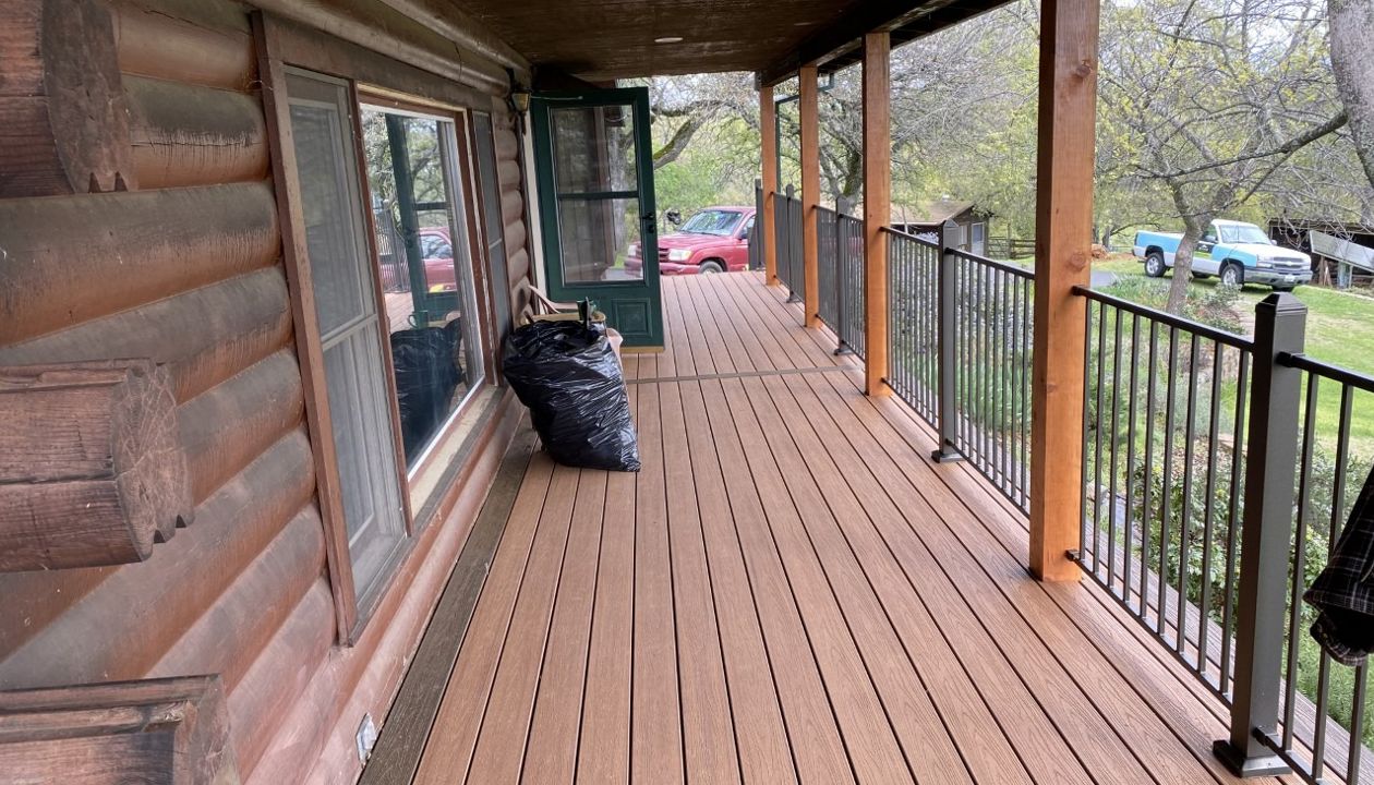 Tiki Torch Decking with Spiced Rum Boarder Placerville, CA