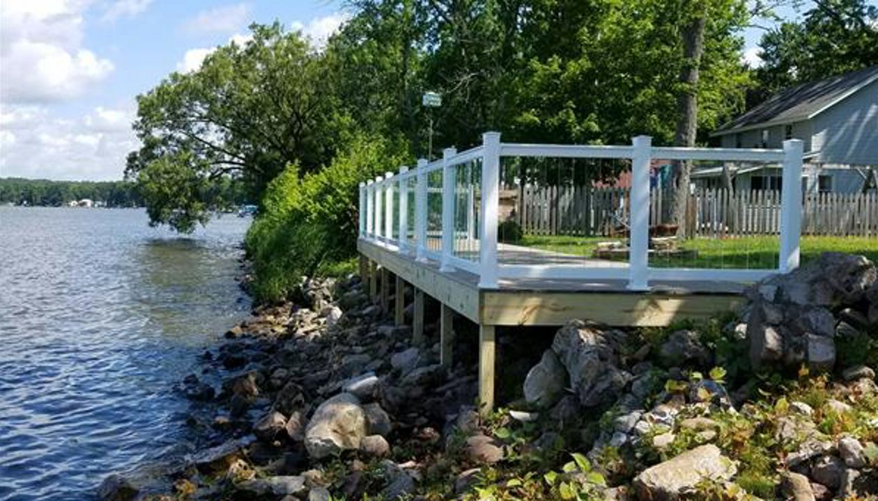 Rope Swing with glass railing