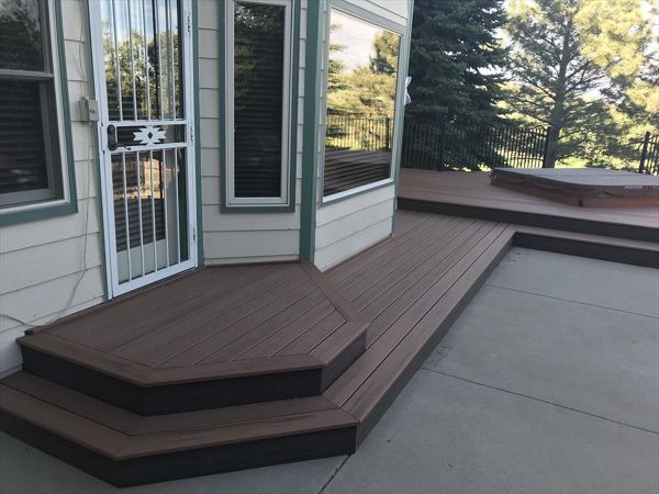 Tiki Torch decking with Lava Rock Fascia, elevation steel frame