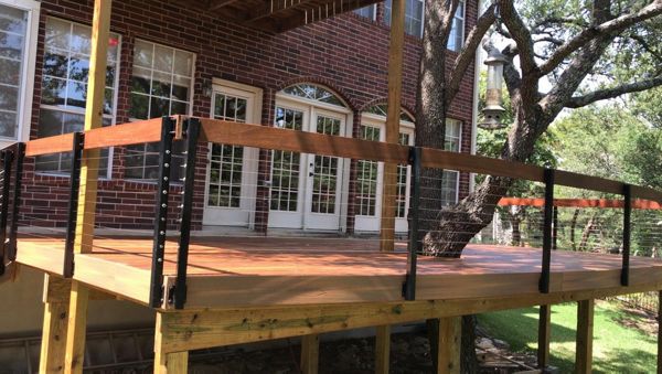 Custom Cable Railing Around Trex Deck