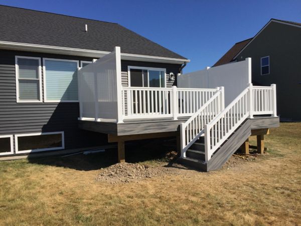 Transcends - Island Mist deck, picture frame and fascia with vinyl handrail
