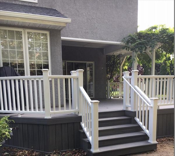 Island Mist and Transcend white railing