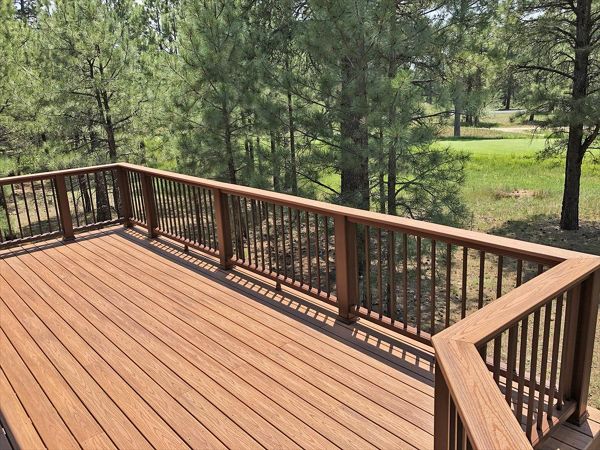Trex Tiki Torch with Transcends Railing