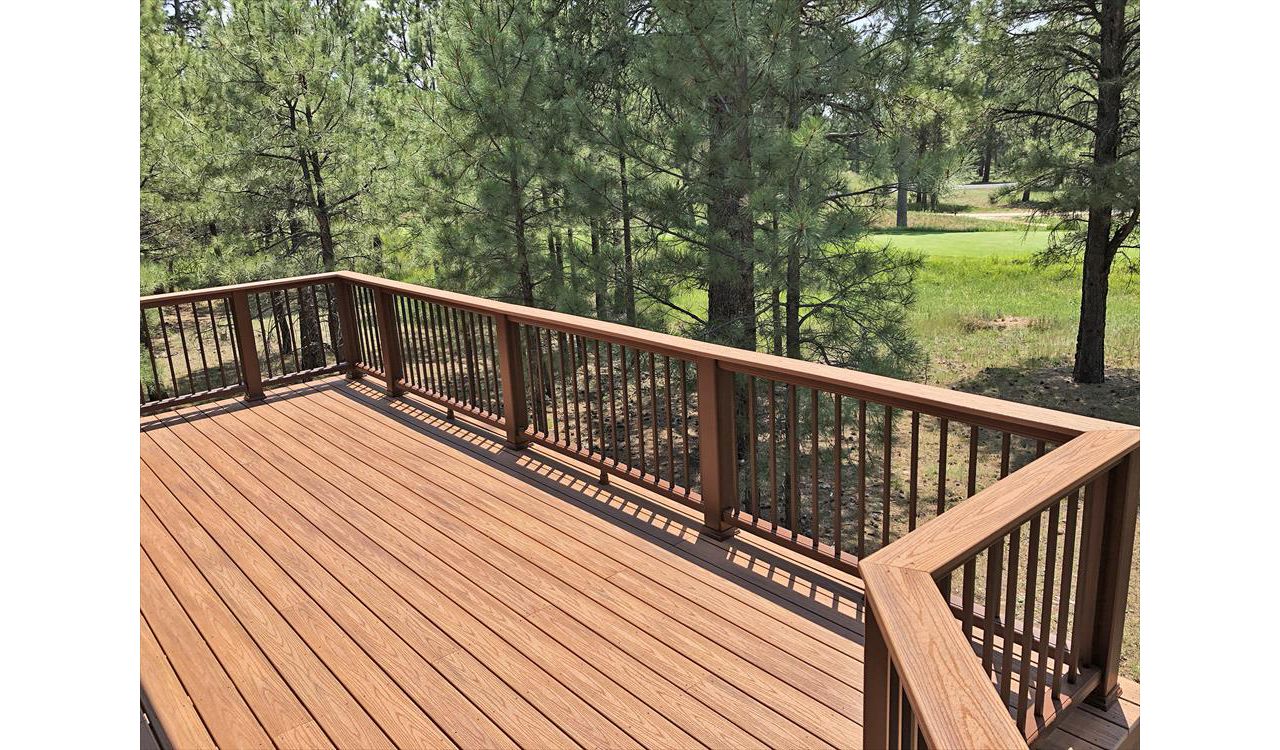 Trex Tiki Torch with Transcends Railing