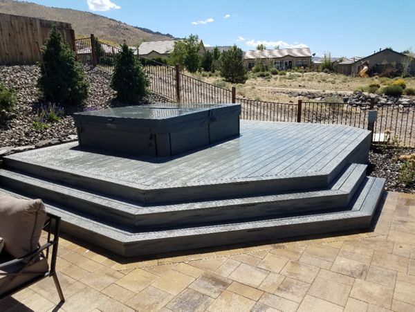 Hot tub Trex deck in Reno, Nev.