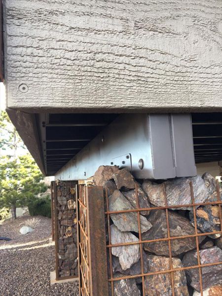 Trex decking with stone support columns