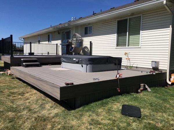 2 level hot tub surround