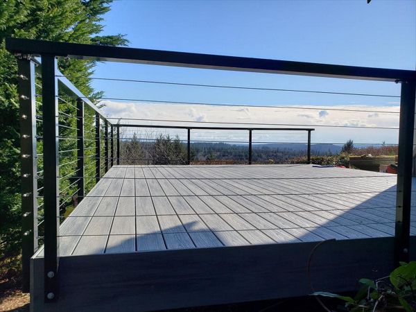 Trex Transcend Island Mist Deck in Gig Harbor Wa by Million’s Custom Landscaping and Decks
