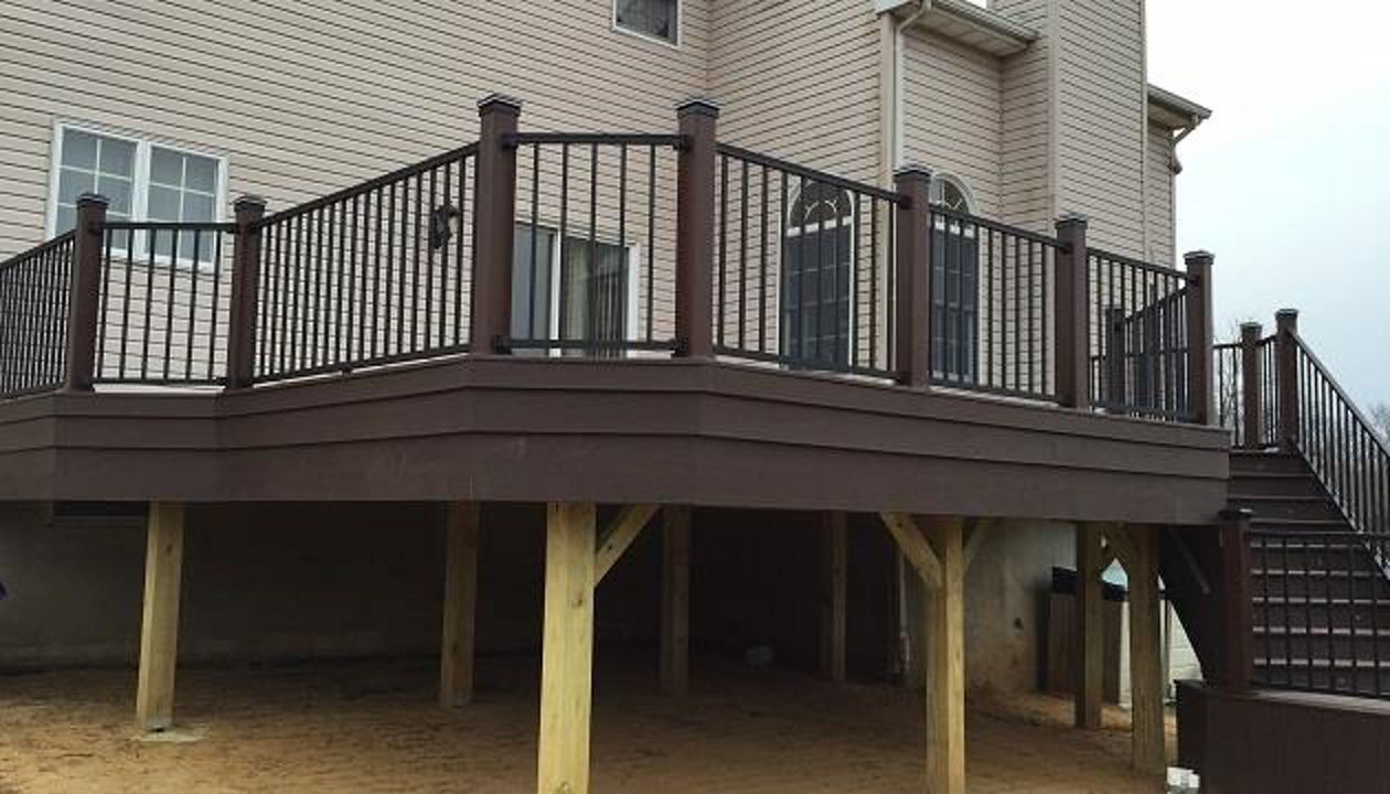 Trex Reveal railing with triple teir facia