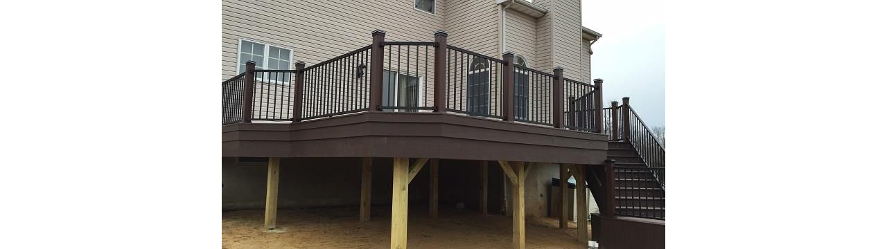 Trex Reveal railing with triple teir facia