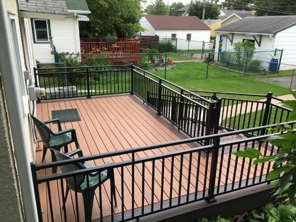 Lava Rock and Tiki Torch w/ alum railing in Minneapolis